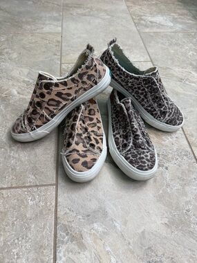 Set of 2 Pairs of Women’s Blowfish Malibu Animal/Leopard Print Canvas Sneakers